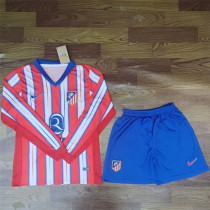 Long sleeve 24-25 Atletico Madrid home Set.Jersey & Short High Quality