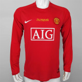 UEFA version 07-08 Manchester United home (Long sleeve) Retro Jersey Thailand Quality