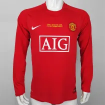 UEFA version 07-08 Manchester United home (Long sleeve) Retro Jersey Thailand Quality