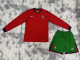 Long sleeve 2024 Portugal home Adult Jersey & Short Set Quality