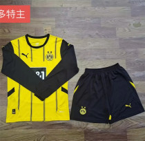 Long sleeve 24-25 Borussia Dortmund home Set.Jersey & Short High Quality