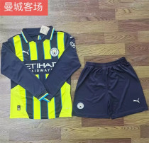 Long sleeve 24-25 Manchester City Away Set.Jersey & Short High Quality