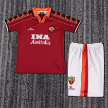 Kids kit 98-99 AS Roma home (Retro Jersey) Thailand Quality