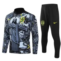 24-25 Brazil Yellowish black Adult Sweater tracksuit set