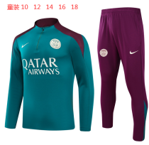 Young 24-25 Paris Saint-Germain Jujube green Sweater tracksuit set