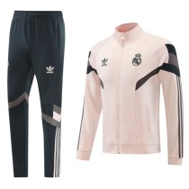 24-25 Real Madrid Jacket Light pink green Adult Sweater tracksuit set