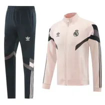 24-25 Real Madrid Jacket Light pink green Adult Sweater tracksuit set