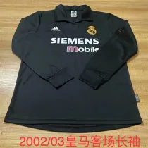 Long sleeve 02-03 Real Madrid Away Retro Jersey Thailand Quality