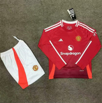 Long sleeve Kids kit 24-25 Manchester United home Thailand Quality
