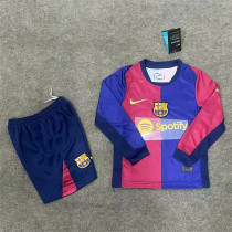 Long sleeve Kids kit 24-25 FC Barcelona home Thailand Quality