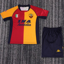 Kids kit 01-02 AS Roma home (Retro Jersey) Thailand Quality