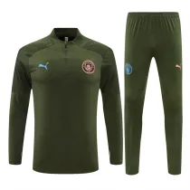 24-25  Manchester City (Army green) Adult Sweater tracksuit set Training Suit