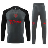 Player Version 24-25 Manchester United (dark grey) Adult Sweater tracksuit set Training Suit