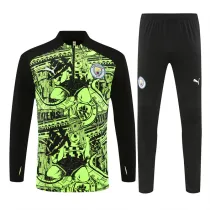 24-25   Manchester City fluorescent green Adult Sweater tracksuit set