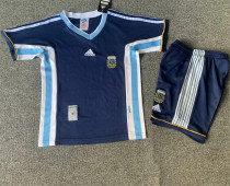 Kids kit 1998 Argentina Away (Retro Jersey) Thailand Quality