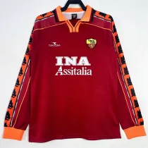 Long sleeve 98-99 AS Roma home Retro Jersey Thailand Quality