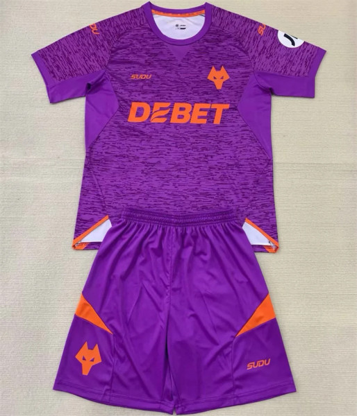Kids kit 24-25 Wolverhampton Wanderers Third Away Thailand Quality