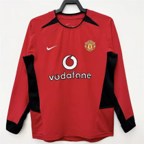 Long sleeve 02-04 Manchester United home Retro Jersey Thailand Quality