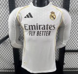 Long sleeve 25-26 Real Madrid home Player Version Thailand Quality