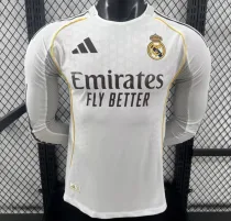 Long sleeve 25-26 Real Madrid home Player Version Thailand Quality