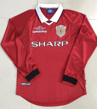 99-00 Manchester United home Long sleeve Retro Jersey Thailand Quality