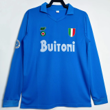 Long sleeve 87-88 SSC Napoli home Retro Jersey Thailand Quality