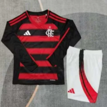 Long sleeve Kids kit 25-26 Flamengo home Thailand Quality
