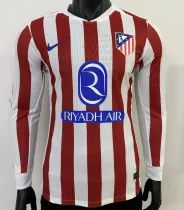 Long sleeve 25-26 Atletico Madrid home Player Version Thailand Quality