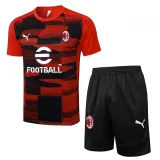 24-25 AC Milan Red and black inkjet (Training clothes) Set.Jersey & Short High Quality