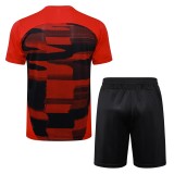 24-25 AC Milan Red and black inkjet (Training clothes) Set.Jersey & Short High Quality