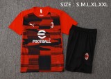 24-25 AC Milan Red and black inkjet (Training clothes) Set.Jersey & Short High Quality