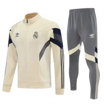 25-26 Real Madrid (Light yellow) Jacket Adult Sweater tracksuit set