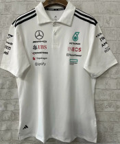 F1一级方程式赛车服 2025 Mercedes Benz  梅赛德斯奔驰白色有领