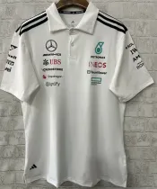 F1一级方程式赛车服 2025 Mercedes Benz  梅赛德斯奔驰白色有领