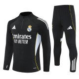 25-26 Real Madrid (black) Adult Sweater tracksuit set