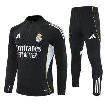 25-26 Real Madrid (black) Adult Sweater tracksuit set