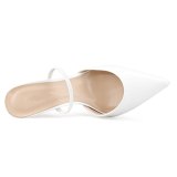 Arden Furtado Summer Fashion Trend Women's Shoes pure color white Sexy Elegant Pointed Toe Stilettos Heels Slippers Mules