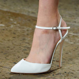 Arden Furtado Summer Fashion Women's Shoes Pointed Toe Stilettos Heels  Sexy Elegant white pink Sandals Party Shoes
