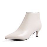 Arden Furtado Fashion Women's Shoes Winter Pointed Toe Stilettos Heels Zipper pure color Short Boots Concise Leather