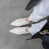Arden Furtado Fashion Women's Shoes Winter Pointed Toe Stilettos Heels Zipper pure color Short Boots Concise Leather