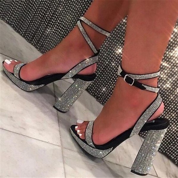 Arden Furtado Summer Fashion Trend Women's Shoes silver Classics Concise Sexy Elegant pure color Sandals Waterproof Big size 47