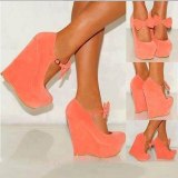 Arden Furtado Summer Fashion Trend Women's Shoes orange Waterproof Classics Mature Waterproof pure color Buckle Sexy Elegant
