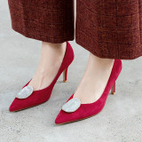 Arden Furtado Summer Fashion Trend Women's Shoes Pointed Toe Stilettos Heels  Sexy Elegant  pure color Slip-on Pumps Party Shoes