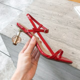 Arden Furtado Summer Fashion Women's Shoes Sexy Elegant red white strange style Sandals Buckle Party Shoes new Big size 43