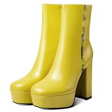Arden Furtado Fashion Women's Shoes Winter Classics Sexy Elegant Ladies Boots yellow platform Boots