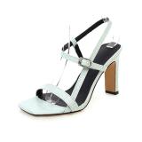 Arden Furtado Summer Fashion Trend Women's Shoes yellow Mature pure color Buckle Narrow Band Sandals Sexy Elegant Chunky Heels