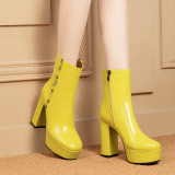 Arden Furtado Fashion Women's Shoes Winter Classics Sexy Elegant Ladies Boots yellow platform Boots