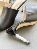 Arden Furtado Summer Fashion Women's Shoes Mules Pointed Toe Stilettos Heels Sexy Elegant Slippers Pearl heels Mules Big size 41