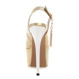 Arden Furtado Summer Fashion Women's Shoes Sexy Mature Shallow Elegant pure color Sling back Gold sandals Party Shoes Big size 43