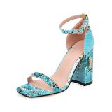 Arden Furtado Summer Fashion Women's Shoes Classics Narrow Band Classics Party Shoes Chunky Heels Sexy Elegant snakeskin shoes
